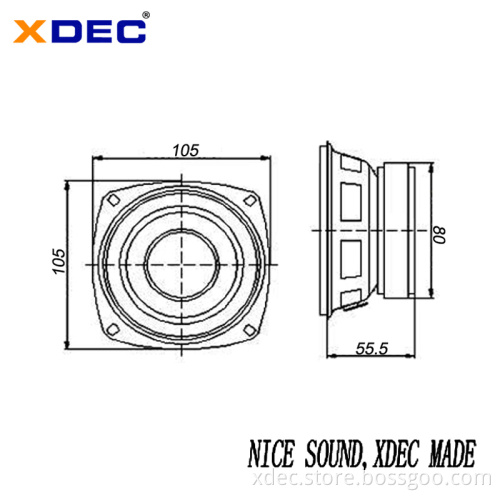 Waterproof IP67 class 4 inch 4Ohm 20watt speaker